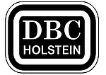Schwarz-weißes Logo mit den weißen Großbuchstaben 'DBC' über dem Wort 'HOLSTEIN' in einem abgerundeten rechteckigen Rahmen