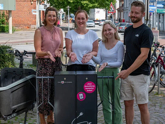 Fahrradladestation in der Kurhausstraße